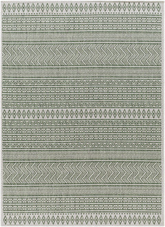 Madras Natural Gray Green All Over Performance Outdoor Area Rug - Ornate Home