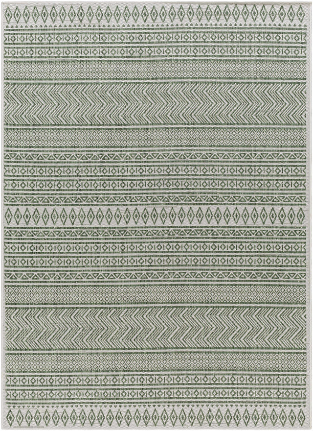 Madras Natural Gray Green All Over Performance Outdoor Area Rug - Ornate Home