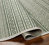Madras Natural Gray Green All Over Performance Outdoor Area Rug - Ornate Home
