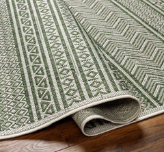 Madras Natural Gray Green All Over Performance Outdoor Area Rug - Ornate Home