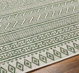 Madras Natural Gray Green All Over Performance Outdoor Area Rug - Ornate Home