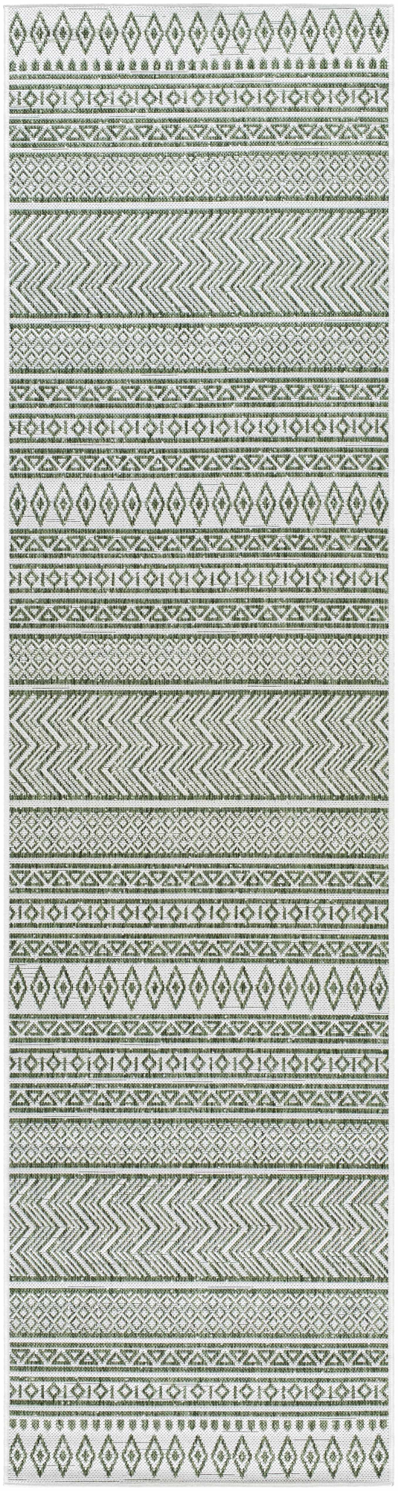 Madras Natural Gray Green All Over Performance Outdoor Area Rug - Ornate Home