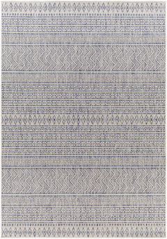 Madras Navy All Over Performance Outdoor Rug - Ornate Home