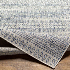 Madras Navy All Over Performance Outdoor Rug - Ornate Home
