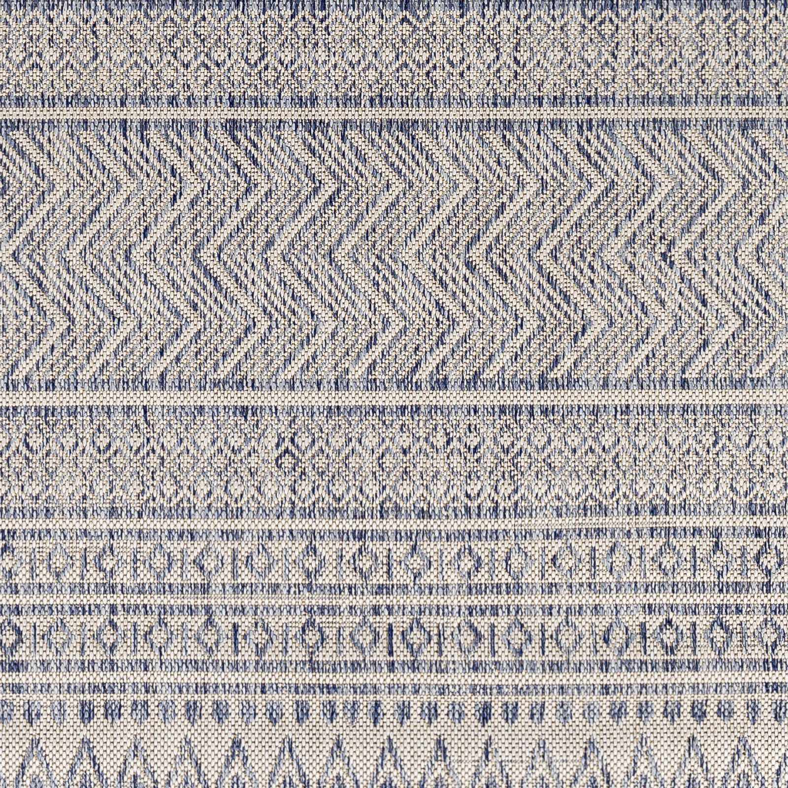 Madras Navy All Over Performance Outdoor Rug - Ornate Home