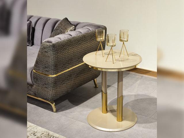 Madrid Beige End Table - Ornate Home