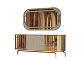 Madrid Cream/Gold Consol With Mirror