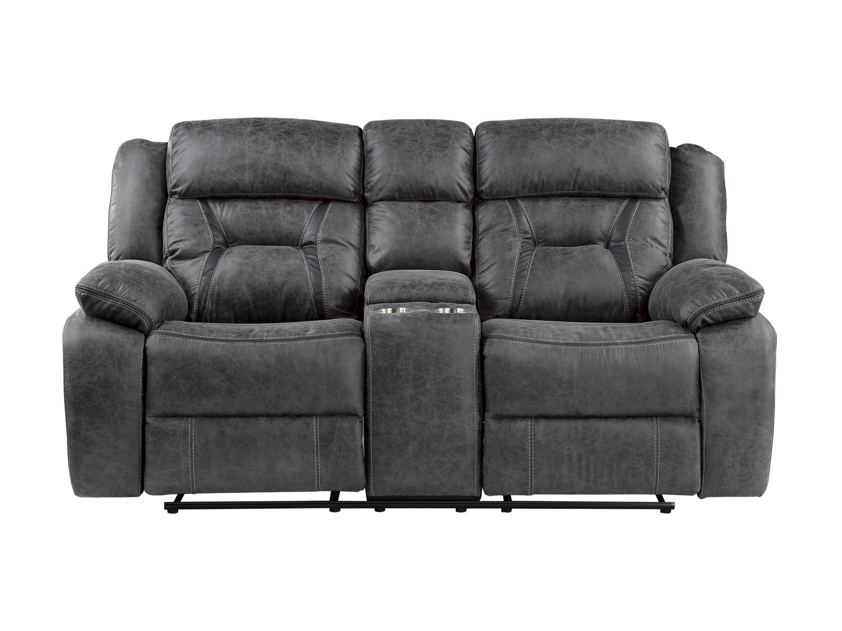 Madrona Hill Gray Double Reclining Loveseat - Ornate Home