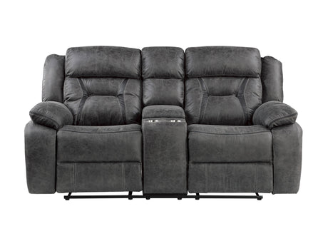 Madrona Hill Gray Double Reclining Loveseat - Ornate Home