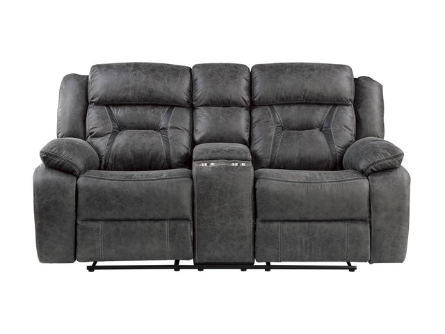 Madrona Hill Gray Double Reclining Loveseat - Ornate Home