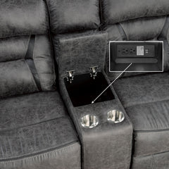 Madrona Hill Gray Double Reclining Loveseat - Ornate Home