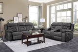 Madrona Hill Gray Double Reclining Loveseat - Ornate Home