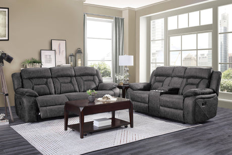Madrona Hill Gray Double Reclining Loveseat - Ornate Home