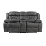 Madrona Hill Gray Double Reclining Loveseat - Ornate Home