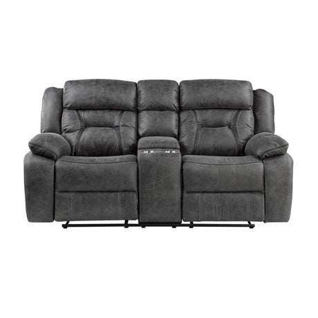 Madrona Hill Gray Double Reclining Loveseat - Ornate Home