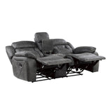 Madrona Hill Gray Double Reclining Loveseat - Ornate Home