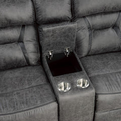 Madrona Hill Gray Double Reclining Loveseat - Ornate Home