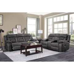 Madrona Hill Gray Double Reclining Loveseat - Ornate Home