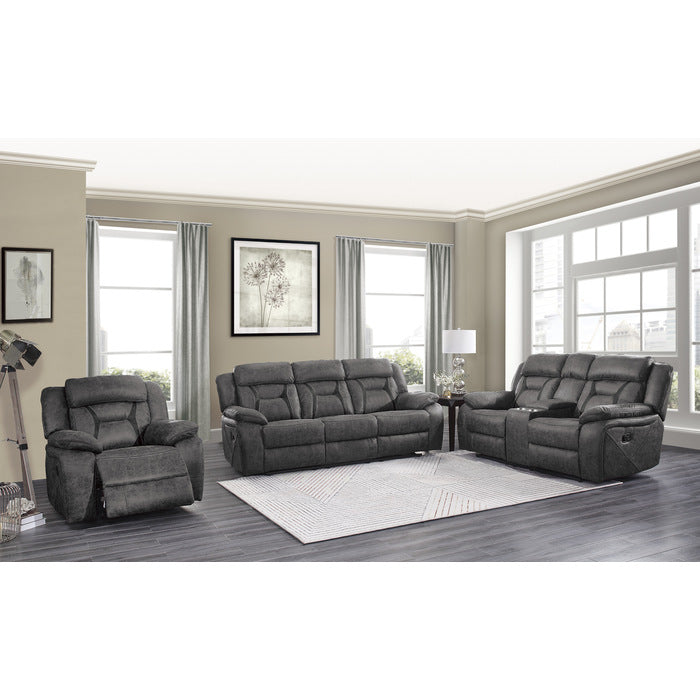 Madrona Hill Gray Double Reclining Loveseat - Ornate Home