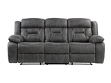 Madrona Hill Gray Double Reclining Sofa - Ornate Home