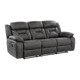 Madrona Hill Gray Double Reclining Sofa - Ornate Home