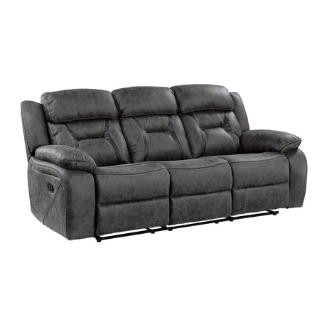 Madrona Hill Gray Double Reclining Sofa - Ornate Home