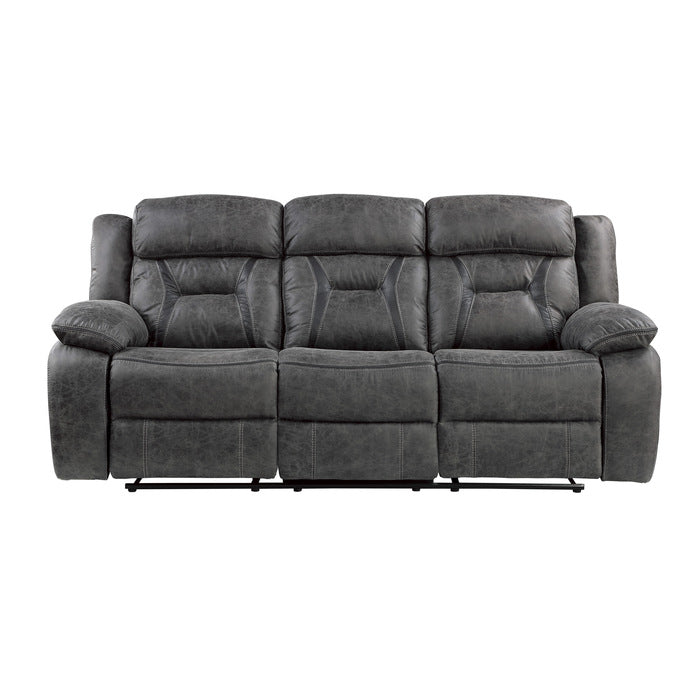 Madrona Hill Gray Double Reclining Sofa - Ornate Home
