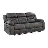 Madrona Hill Gray Double Reclining Sofa - Ornate Home