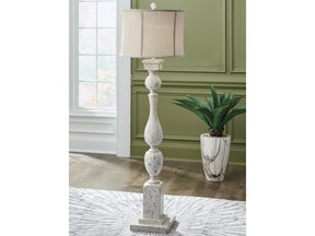 Madsbrook Antique White Poly Floor Lamp - Ornate Home