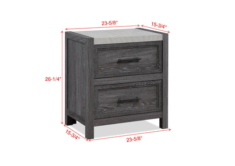 Madsen Gray Nightstand - Ornate Home