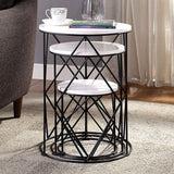 Madyson White/Black 3 Pc. Nesting Table - Ornate Home
