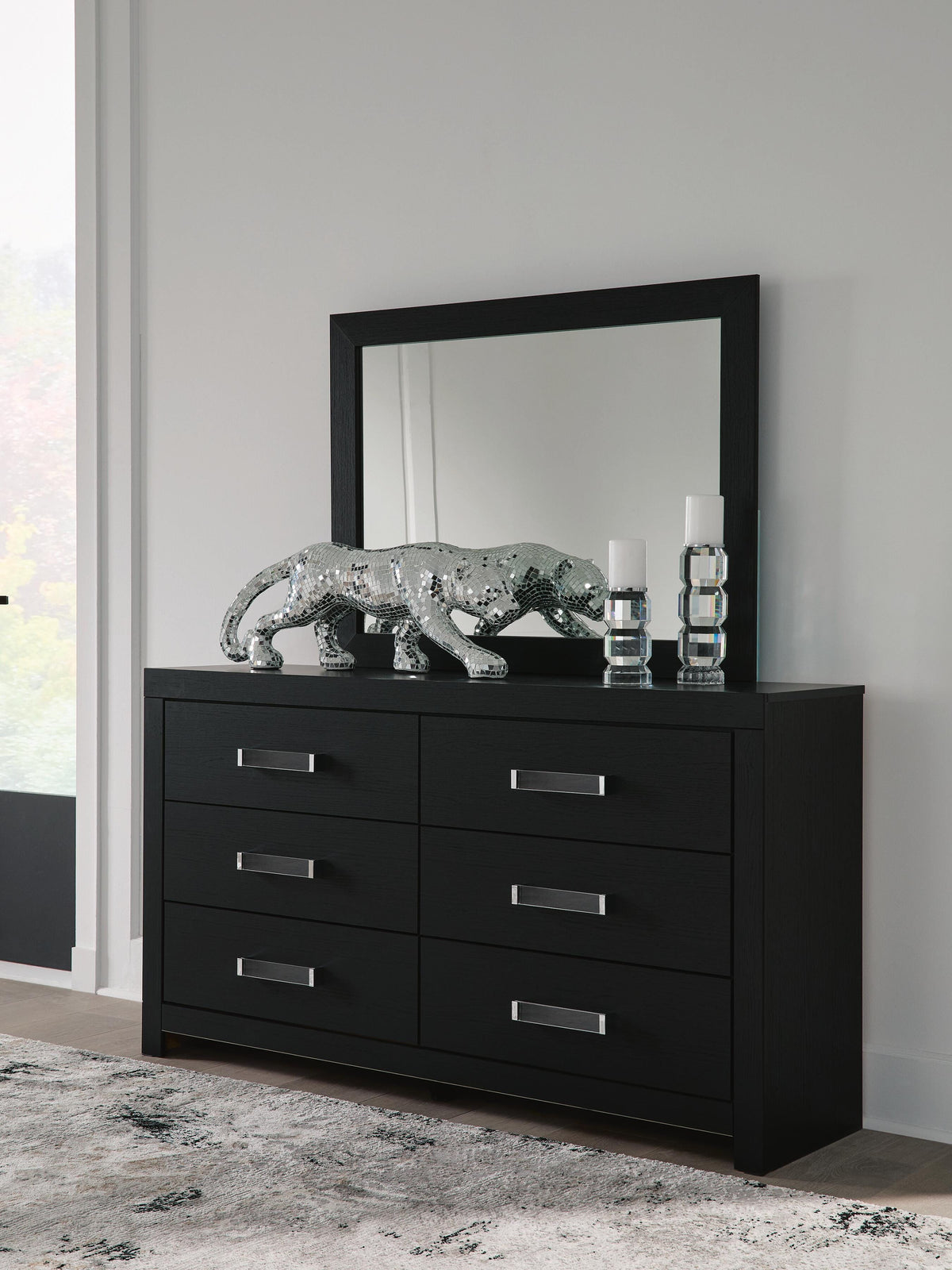 Maeling Black Dresser and Mirror - Ornate Home