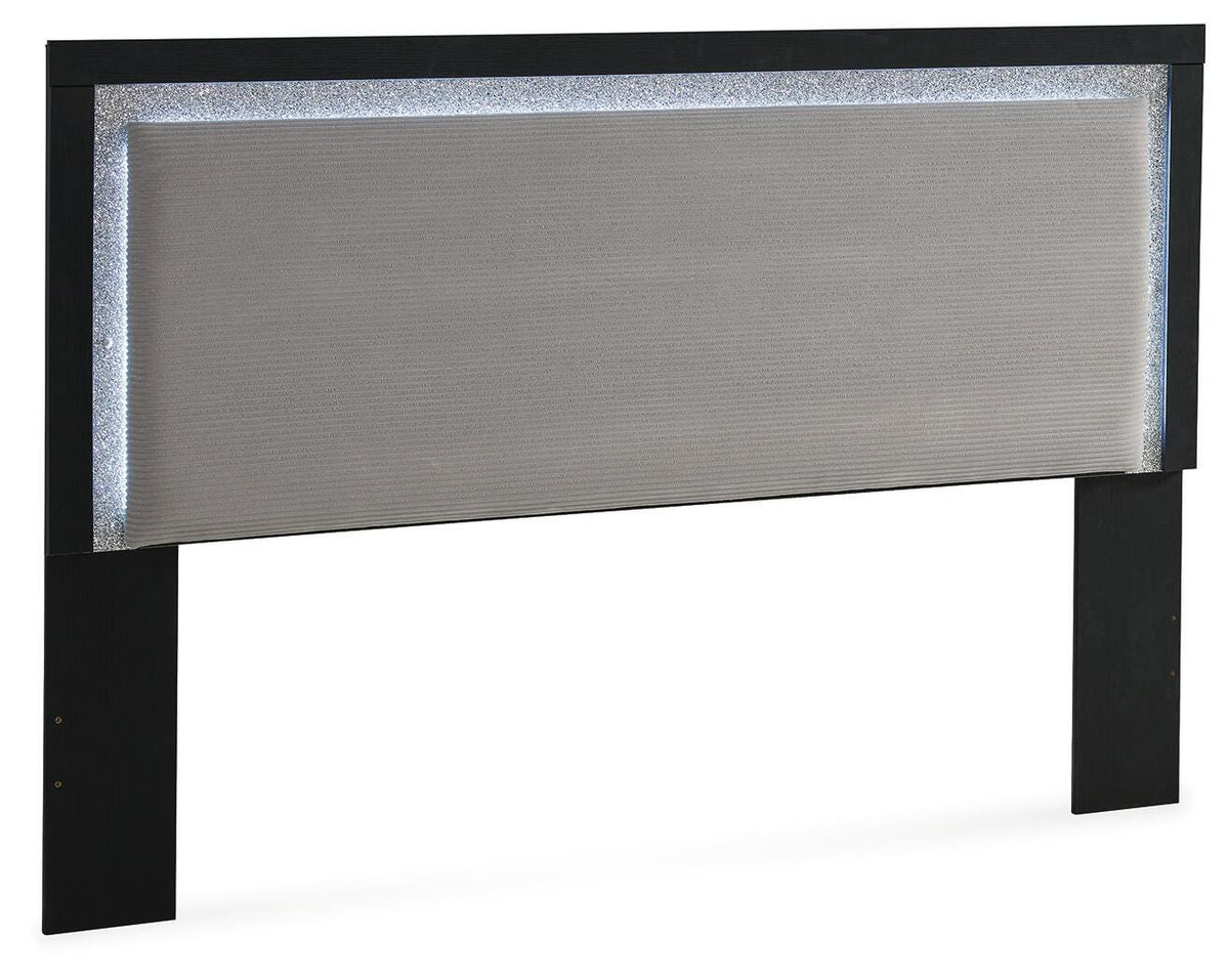 Maeling Black/Gray King UPH Panel Headboard - Ornate Home