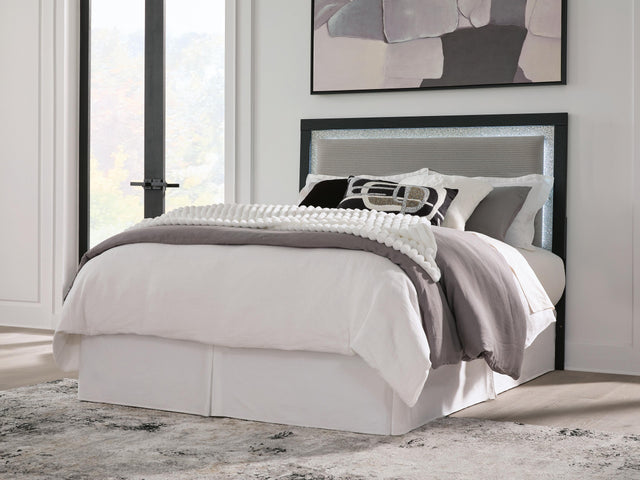 Maeling Black/Gray Queen UPH Panel Headboard - Ornate Home