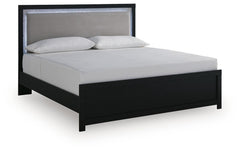 Maeling Black King Upholstered Panel Bed - Ornate Home