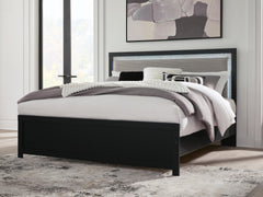 Maeling Black King Upholstered Panel Bed - Ornate Home