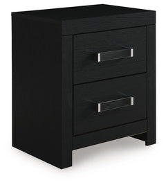 Maeling Black Queen Upholstered Panel Bed, Dresser and Nightstand - Ornate Home