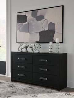 Maeling Black Six Drawer Dresser - Ornate Home