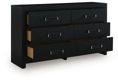 Maeling Black Six Drawer Dresser - Ornate Home