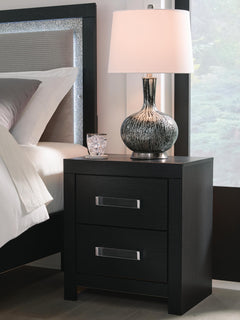 Maeling Black Two Drawer Nightstand - Ornate Home