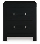 Maeling Black Two Drawer Nightstand - Ornate Home