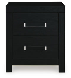 Maeling Black Two Drawer Nightstand - Ornate Home