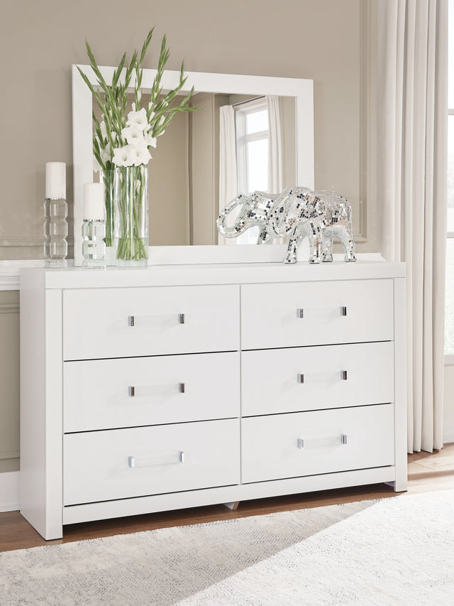 Maeling White Dresser and Mirror (Online Special Price) - Ornate Home