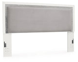 Maeling White/Gray King Upholstered Panel Headboard (Online Special Price) - Ornate Home