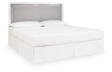Maeling White/Gray King Upholstered Panel Headboard - Ornate Home