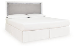 Maeling White/Gray King Upholstered Panel Headboard - Ornate Home