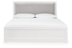 Maeling White King Upholstered Panel Bed - Ornate Home