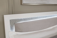 Maeling White King Upholstered Panel Bed - Ornate Home
