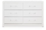 Maeling White Queen Upholstered Panel Bed, Dresser and Nightstand - Ornate Home