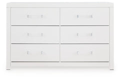 Maeling White Queen Upholstered Panel Bed, Dresser and Nightstand - Ornate Home